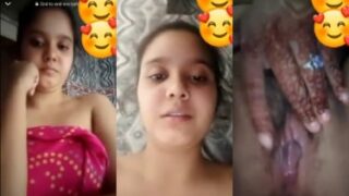 क्यूट मंगेतर ने अपने होने वाले पति को मेहंदी वाले हाथों से दिखाई अपनी चूत